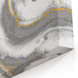 Textured Acrylic Wall Art – Silver, Gray, and Gold Marble Effect