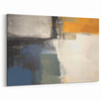 Contemporary Framed Abstract Art – Yellow, Gray, and Deep Blue Form