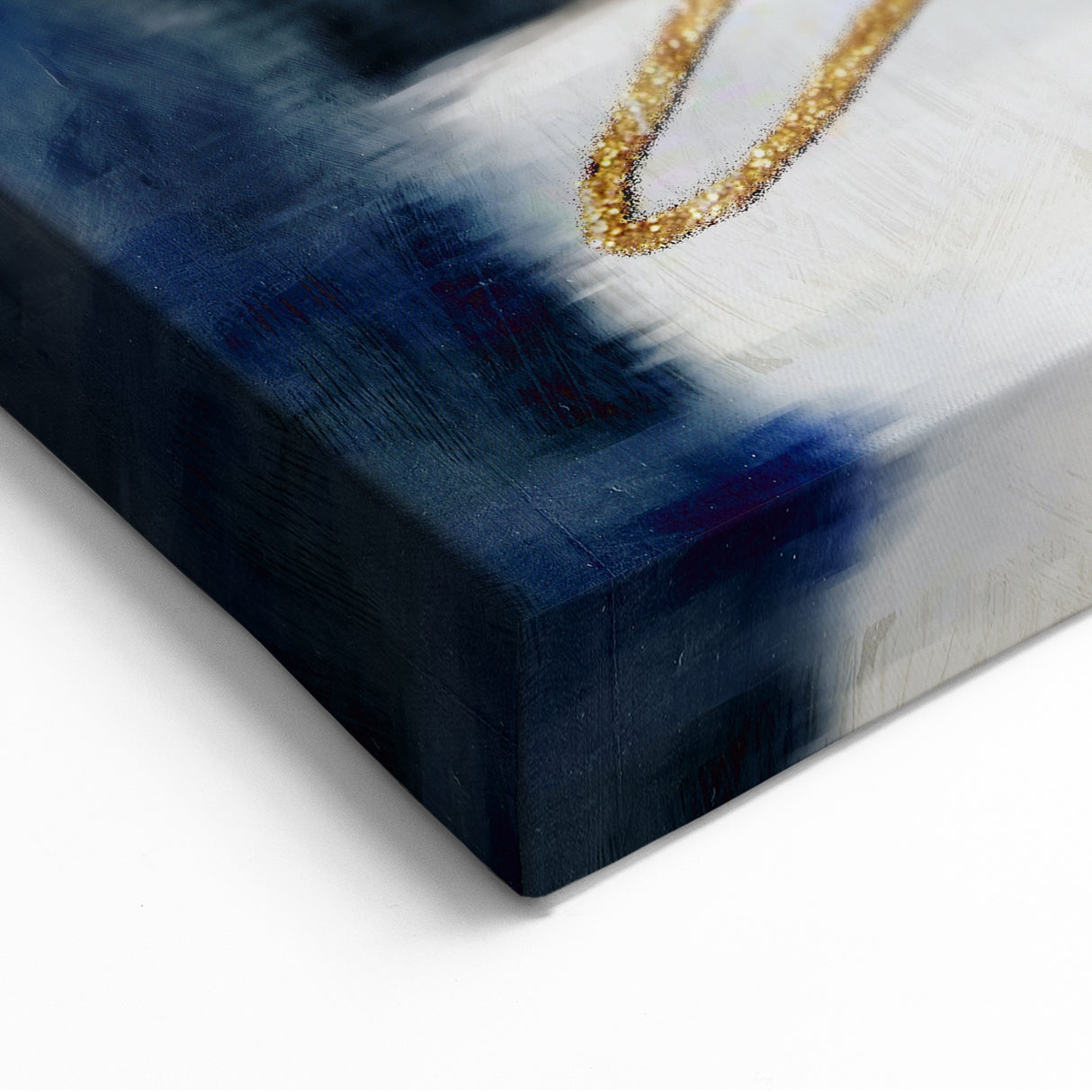 Timeless Textures Abstract Wall Art – Navy, Ochre, and Gold Layers