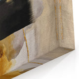Textured Acrylic Wall Art – Bold Blue, Black, and Gold Layered Strokes