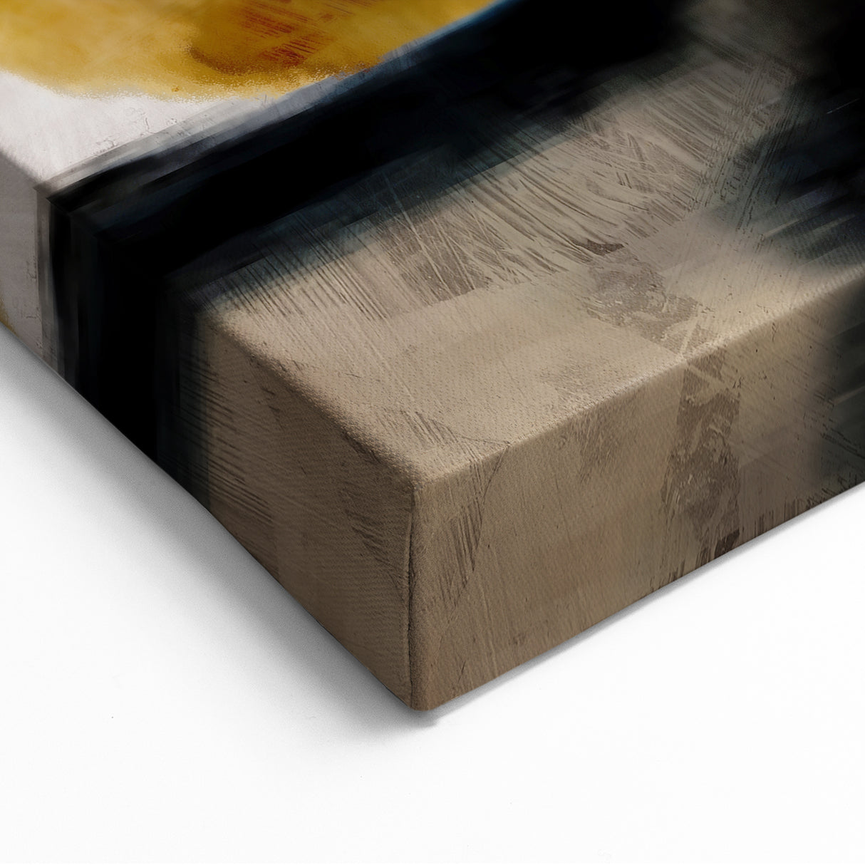 Textured Acrylic Wall Art – Bold Blue, Black, and Gold Layered Strokes
