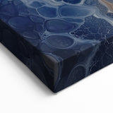 Large Abstract Wall Decor – Navy, Beige, and Gold Organic Pattern
