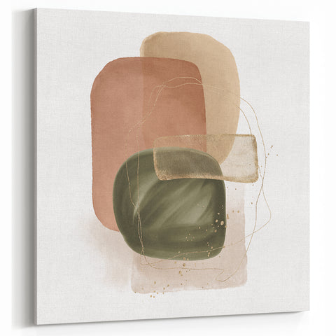 Geometric Minimalist Abstract Wall Art – Modern Earth Tone Design