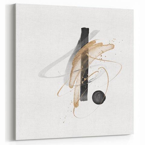 Abstract Geometric Framed Art – Minimalist Black and Gold Wall Décor