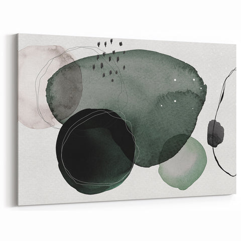 Geometric Art Prints for Home Decor – Minimalist Forest Green Design