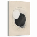 Abstract Geometric Framed Art – Minimalist Black and White Circle Print