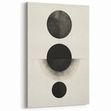 Contemporary Minimalist Wall Art – Geometric Black Circle Alignment
