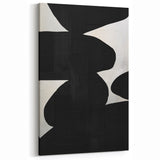 Geometric Minimalist Abstract Wall Art – Bold Black and White Shapes