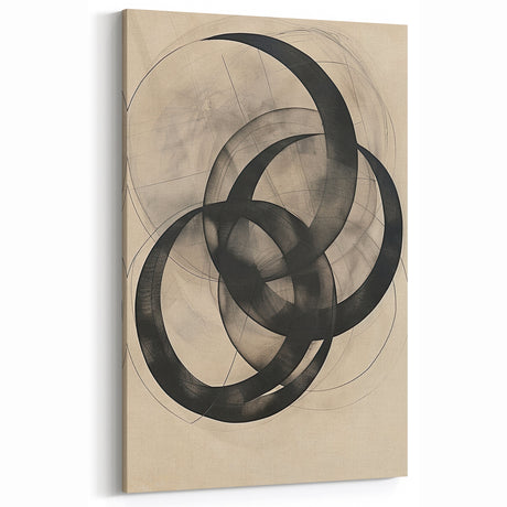 Abstract Geometric Framed Art – Minimalist Wall Art in Black & Gray