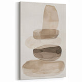 Minimalist Wall Art for Modern Interiors – Stacked Beige Abstract Print