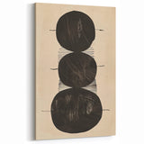 Abstract Geometric Framed Art – Minimalist Black Circles on Beige