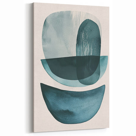 Minimalist Abstract Canvas Prints – Modern Geometric Teal Wall Art