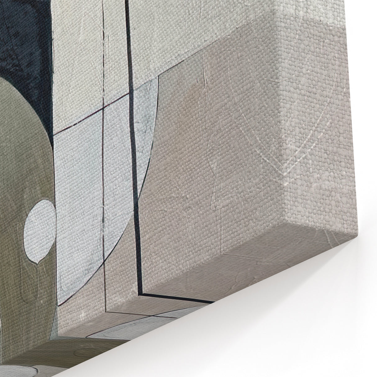 Abstract Geometric Framed Art – Modern Minimalist Black & Beige Print