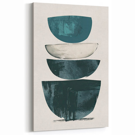 Modern Geometric Wall Decor – Minimalist Abstract Teal & Black Print