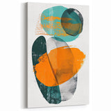 Geometric Minimalist Abstract Wall Art – Orange & Teal Modern Print