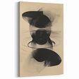 Geometric Minimalist Abstract Wall Art – Black Swirl on Beige Print