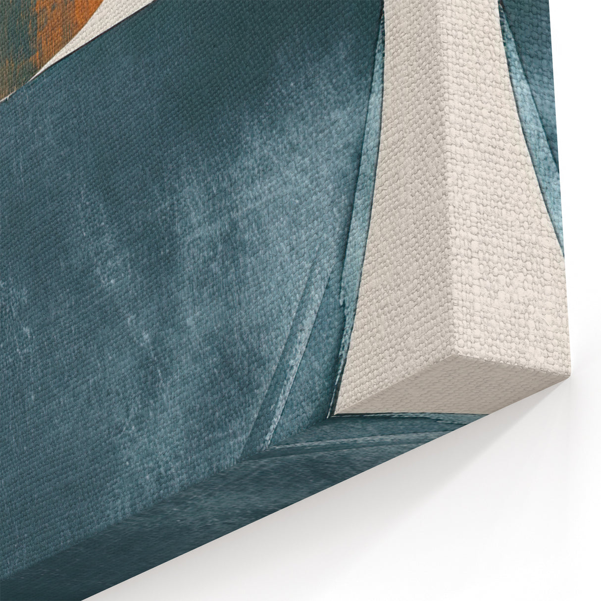 Contemporary Minimalist Wall Art – Teal, Beige & Burnt Orange Shapes