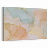 Neutral Abstract Prints – Pastel Dream Art with Gold Accents
