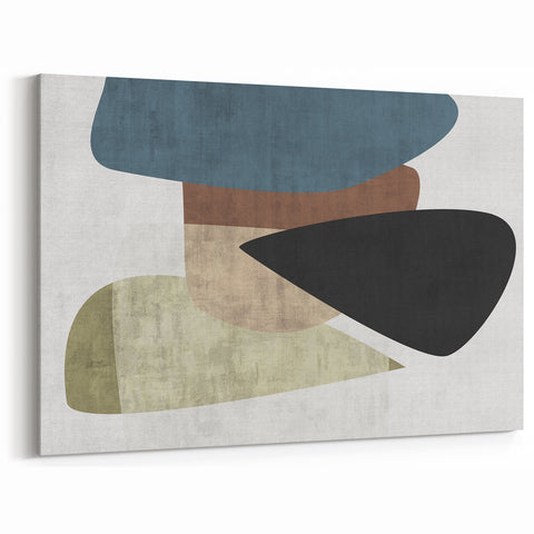 Geometric Abstract Wall Art – Earth Tone Minimalist Canvas Art