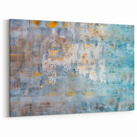 Textured Abstract Wall Art – Blue and Yellow Modern Canvas Art