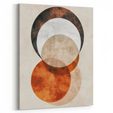 Abstract Wall Art – Burnt Orange & Beige Textured Geometric Canvas