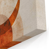 Abstract Wall Art – Burnt Orange & Beige Textured Geometric Canvas