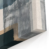 Modern Abstract Art – Cool Gray Blue Geometric Brushstroke Canvas