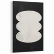 Minimalist Wall Decor – Sculptural White on Black Abstract Canvas