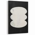 Minimalist Wall Decor – Sculptural White on Black Abstract Canvas
