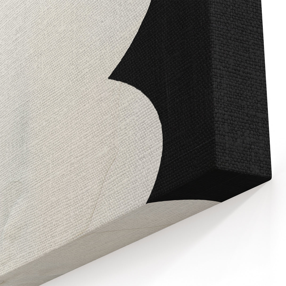 Minimalist Wall Decor – Sculptural White on Black Abstract Canvas
