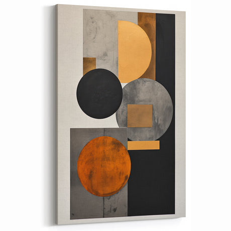 Modern Abstract Art – Gold and Black Geometric Canvas Wall Décor