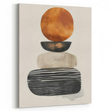 Contemporary Canvas Art – Earthy Stacked Shapes in Warm Tones