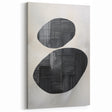 Contemporary Canvas Art – Textured Black Forms on Misty White