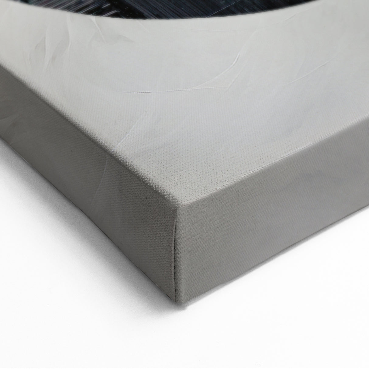 Contemporary Canvas Art – Textured Black Forms on Misty White