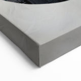 Contemporary Canvas Art – Textured Black Forms on Misty White