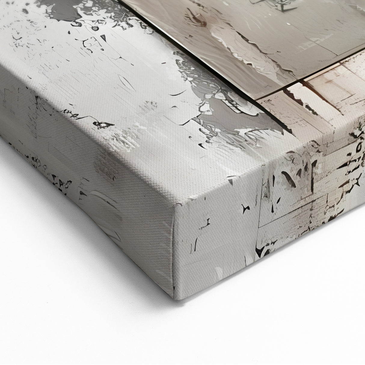 Earth Tone Art – Textured Geometric Abstract in Beige and Burnt Orange