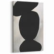 Modern Abstract Art – Bold Black Organic Shapes on White Canvas