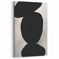 Modern Abstract Art – Bold Black Organic Shapes on White Canvas