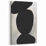 Modern Abstract Art – Bold Black Organic Shapes on White Canvas