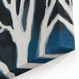 Modern Abstract Wall Art – Minimalist Tree in Blue and Gray Tones