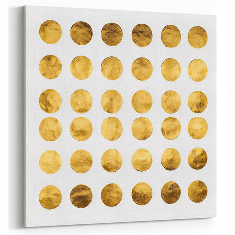 Geometric Abstract Wall Decor – Gold Circles Modern Canvas Art