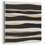 Minimalist Abstract Wall Art – Modern Black, White & Beige Canvas