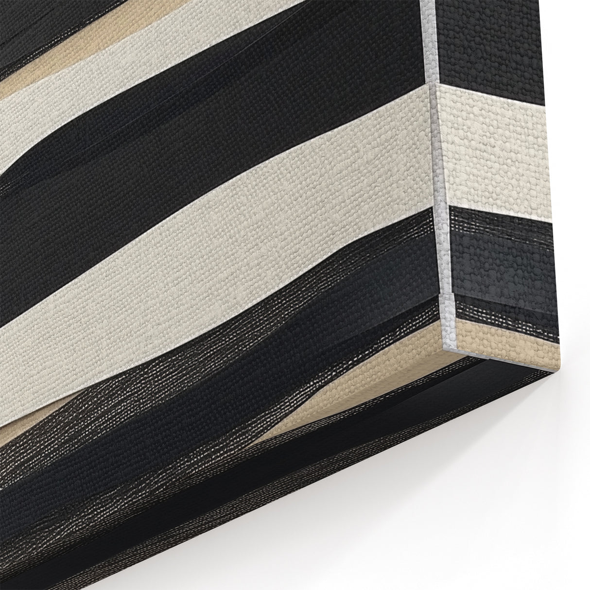 Minimalist Abstract Wall Art – Modern Black, White & Beige Canvas