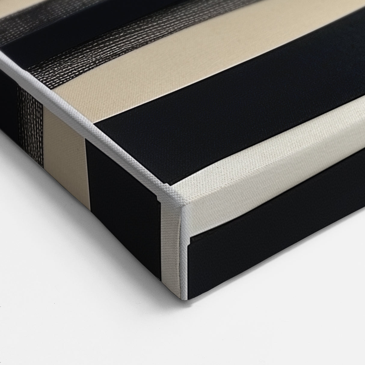 Minimalist Abstract Wall Art – Modern Black, White & Beige Canvas