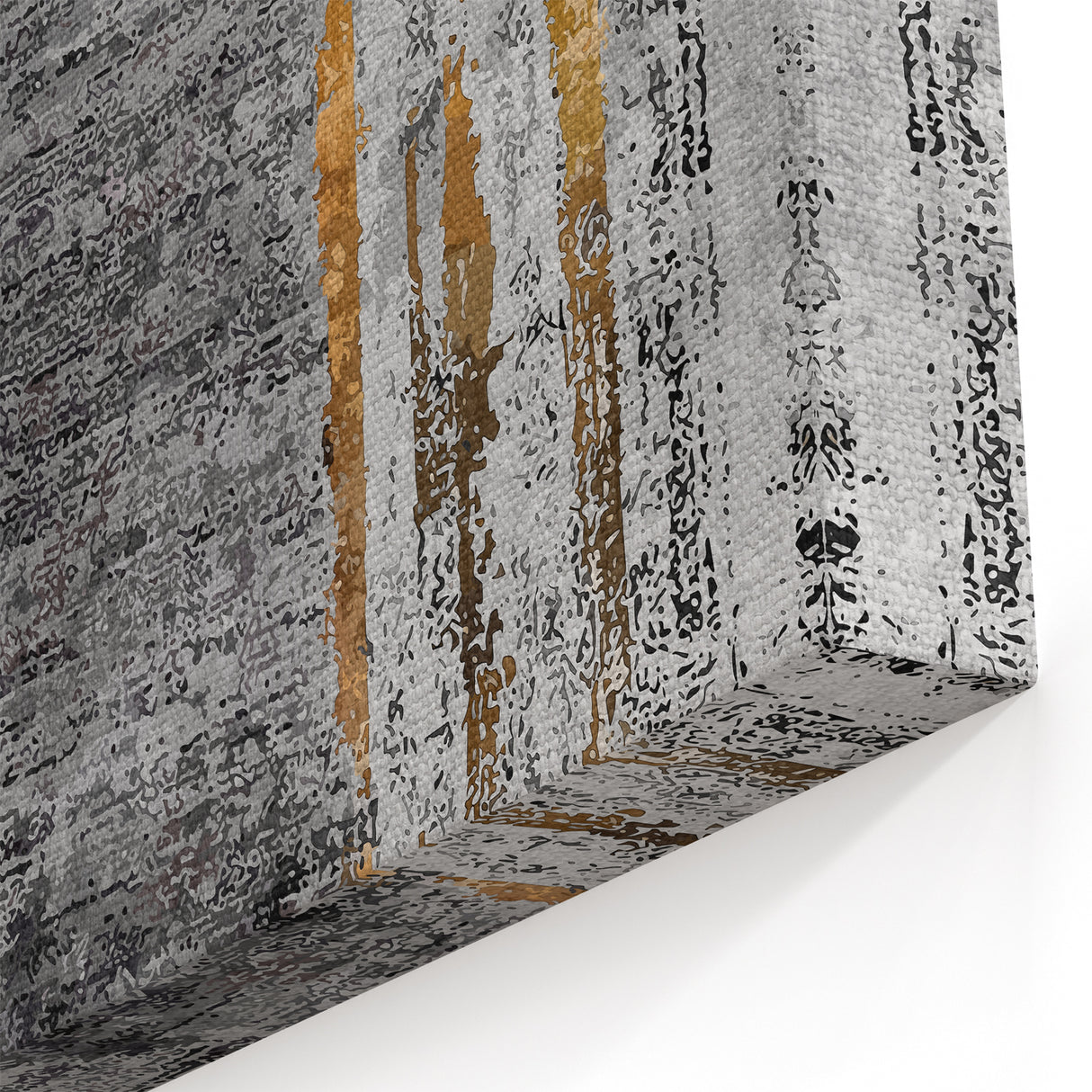Earthen Harmony Abstracts – Gold and Gray Minimalist Wall Decor
