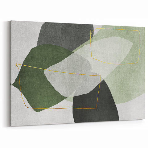 Modern Abstract Art in Green – Contemporary Earthen Harmony Canvas