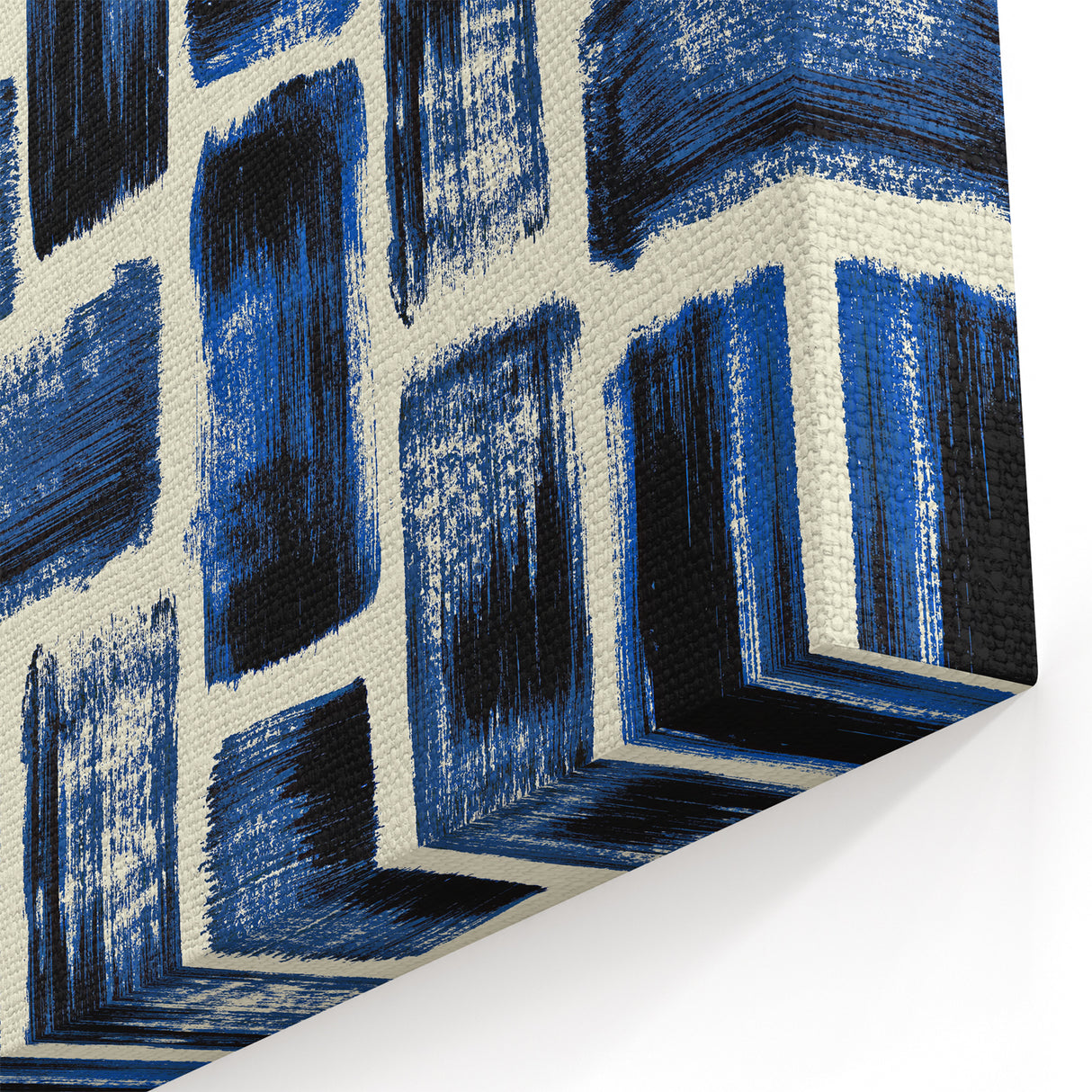 Modern Monochrome Abstract Wall Art – Earthen Harmony Blue Print