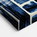 Modern Monochrome Abstract Wall Art – Earthen Harmony Blue Print