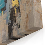 Textured Teal & Gold – Earthen Harmony Modern Abstract Art Print