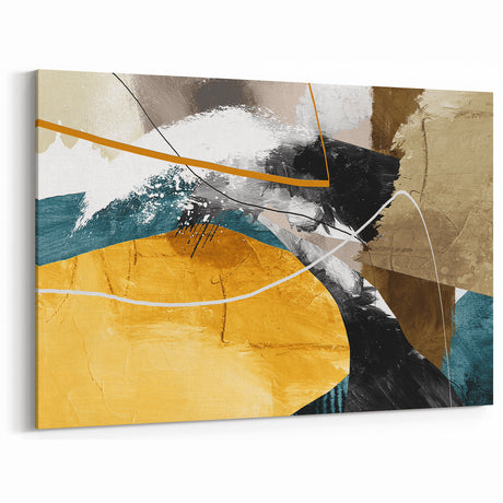 Dynamic Curves – Earth Tone Abstract Wall Art with Bold Textures